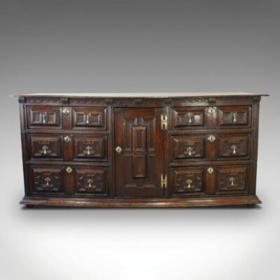 17th Century Oak Cushion Moulded Dresser Base.