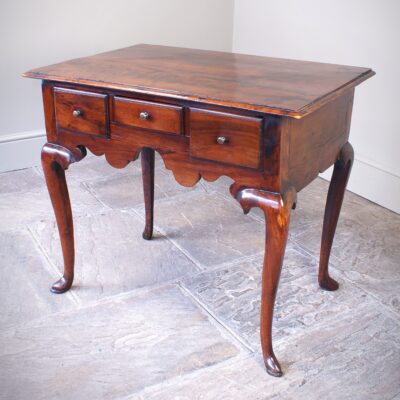 18th-century yew wood lowboy